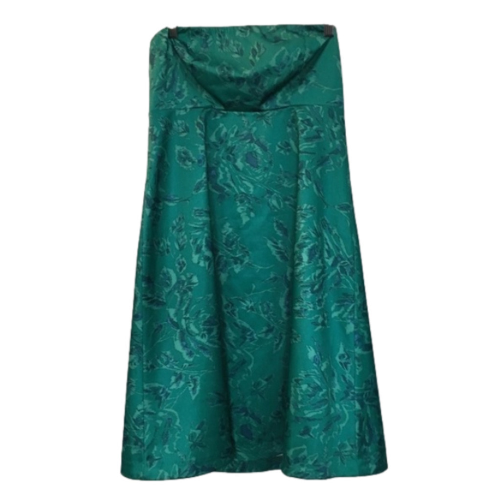 THE Limited Strapless Dress Size 6 Green Satin Fall / Winter on trend
